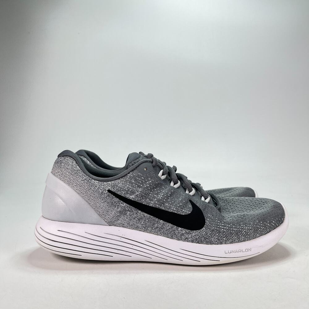 Nike LunarGlide 9 Cool Grey Black Athletic Running Shoes 904715-002 Men's Size 8